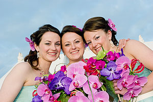 Bride, Anna photographed with her bridesmaids, her sisters